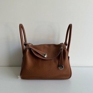 98新🤎 Hermès 愛馬仕 Lindy 26 金棕銀釦