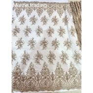 Kain Lace Meter / Lace Fabric Beaded / Embroidery Lace Fabric for high grade dresses baju pengantin