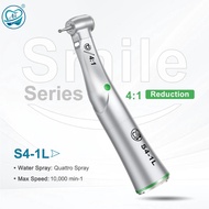 S4-1L Smile Series Dental Handpiece 4:1 Reduction Optic Low Speed Contra Angle Handle Quattro Spray 