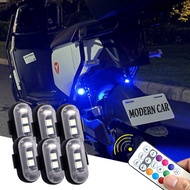 6Pcs Wireless Remote Control Strobe Light LED Warning 7 Colors Aircraft Car Motorcycle Bicycle RC Dr