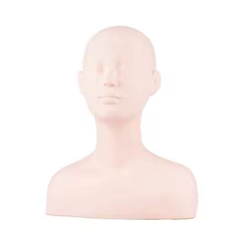 Massage Mannequin Head with Shoulders Bald Makeup Practice Head Long-Lasting