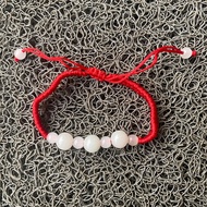 Gelang Giok Tali Merah Keberuntungan - Coin Jade Pendant Fine Carving Synthetic Stone Chinese Lucky