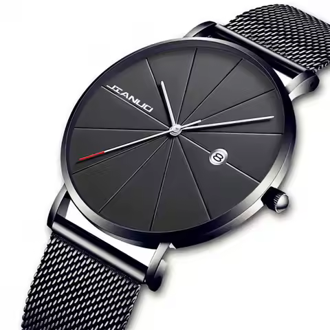 Hot Fashion Ultra-Thin Men's Watches, Men's Calendar Watches, Luxurious Men's Mesh Watches, Simple C