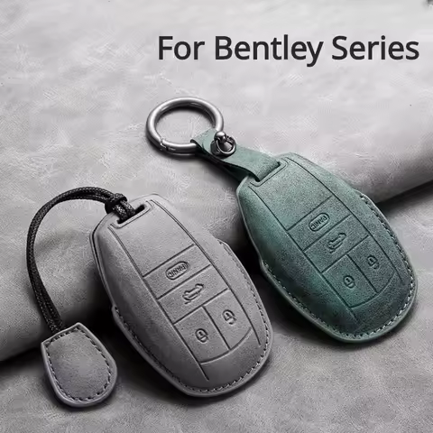 Car Key Cover For Bentley Bentayga 2017-2021 2AHMV-YK1 Leather Car Key Case Cover For Bentley