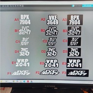 Nomber Plate Motor Sticker Depan Custom Font