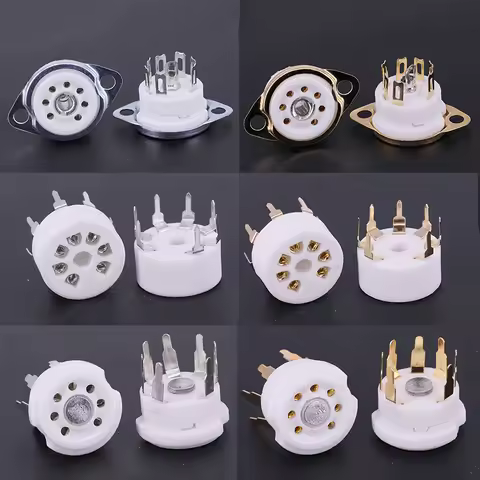【1PCS 6AQ5 EAA91 6J1 6J2 6X4 6Z4 Tube Socket Gold-plated Socket For 7Pin B7G Vaccum Tube Amplifier A