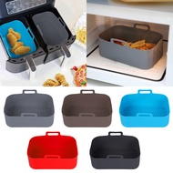 2Pcs/set Air Fryer Silicone Tray Rectangle Oven Baking Tray Basket Reusable Liner Insert Dish Airfryer Pan Liner Accessories