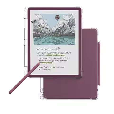 Soft TPU E-Reader Case Airbag with Pen Holder Protective Shell Anti Scratch for Kindle Scribe/Colors