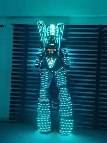 LED jumping suit stilt walker Future Show event party LED universoul circus stilt walkers dance led
