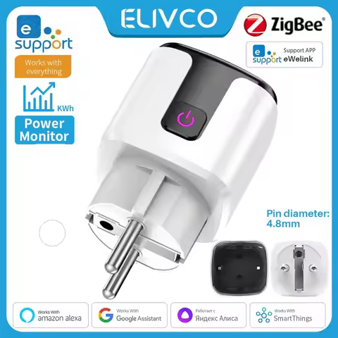 eWelink Zigbee Smart Plug EU Socket 16A Voice Control Remote Control Power Monitor for Smart Home Au