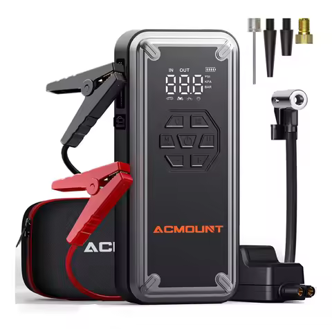 3000A Car Jump Starter with Air Compressor, 150PSI Tire Inflator,12V Battery Booster for 9.0L Gas/8.