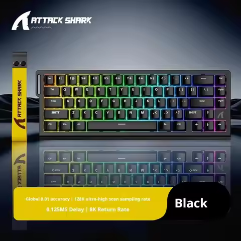 Attack Shark X68he Magnetic Axis Mechanical Keyboard Contour Side Carving Wired With Rgb Esports Rt