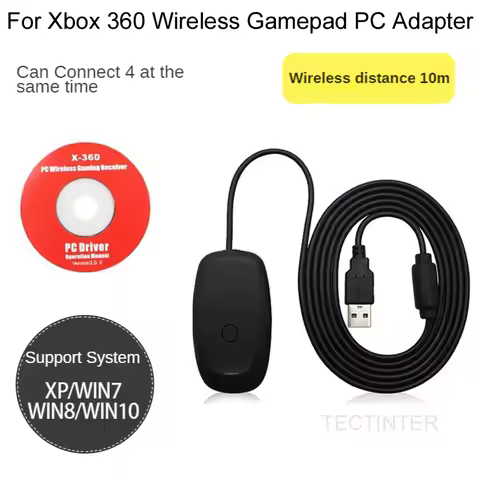 For Xbox 360 Wireless Gamepad PC Adapter USB Receiver Supports Win7/8/10 System For Microsoft Xbox36