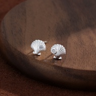 S999 Silver Shell Earrings, Ins Simple and Cold Style Women's Niche Design Earrings,silver earring,e