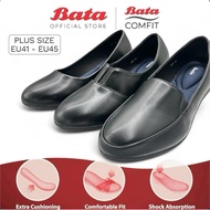 2025 Latest Bata Plus Size EUR41-EUR45 Ladies Black Formal Bata Office Working Rounded/ Bata Kasut H