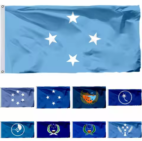 Polyester Monochromatic Micronesia Flag, Yap State, 90x150cm, Chuuk, 21x14cm, 40x60cm, 100D, Pohnpei