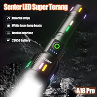 Anbolt A18 Pro Senter LED Super Terang 100000 lumens Senter Cas Tahan Lama Zoom Senter Jarak Jauh 30