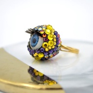 TIMBEE LO 彩色水晶眼珠戒指 SWAROVSKI 施華洛世奇 活動眼珠