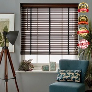 [BO Blind] 50mm Premium Timber Blinds + Deco Tape Custom Made Made in Malaysia