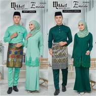 Baju Kurung Kebarung Kebaya sulam Baju Melayu slimfit Hijau Emerald Mint green Meroon Mustard Gold