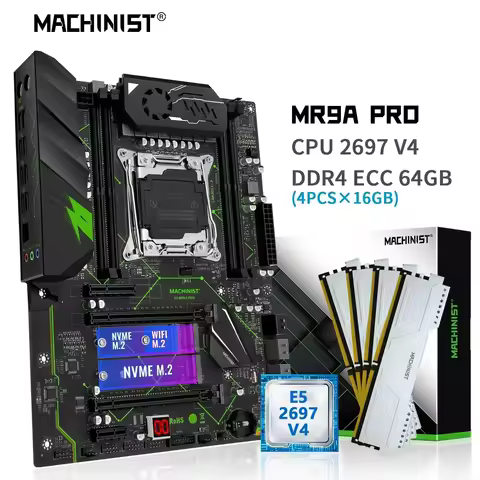 MACHINIST X99 Motherboard Combo Kit Xeon E5 2697 V4 CPU LGA 2011-3 Processor 64GB DDR4 RAM Memory NV