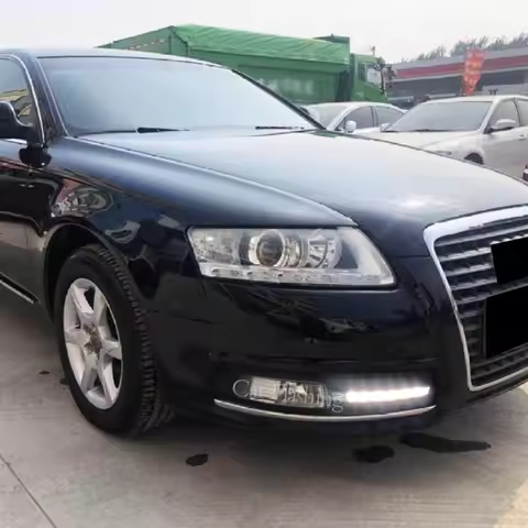 Car LED DRL For Audi A6 C6 2009 2010 2011 with Yellow Turn Signal Daytime Running Light Fog Lamp cov