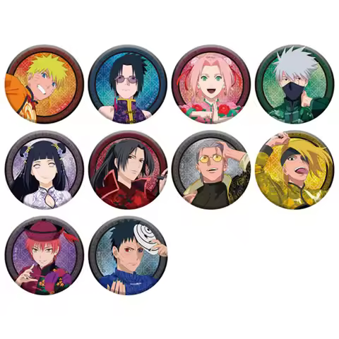 Naruto Anime Badge Set Kakashi Hatake Sasuke Uchiha Naruto Uzumaki Pin Brooch Keychain Accessory Col