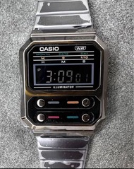 Casio LCD Retro Alien 33mm A100WE Brand New黑鋼帶  《異形》電影錶 順豐到付