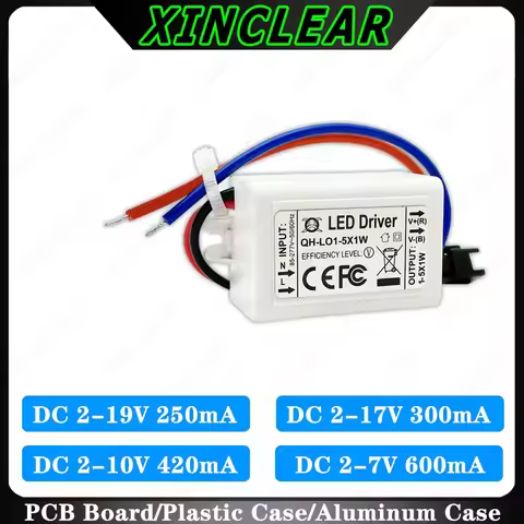 1W 2W 3W 4W 5W LED Driver DC 2-19V 2-17V 2-10V 2-7V 250mA 300mA 420mA 900mA Lighting Transformers Fo
