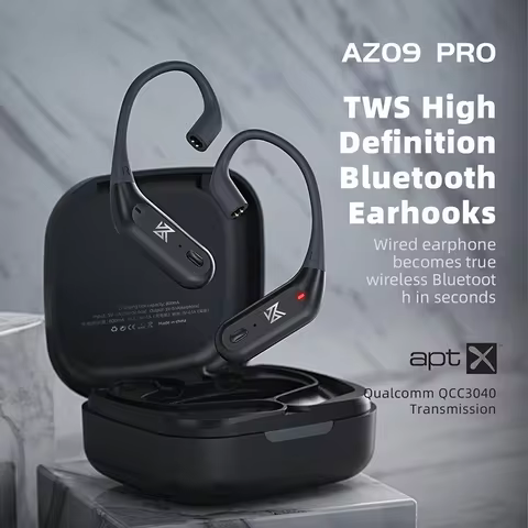 KZ AZ09 PRO TWS + Dual transmission Technology Bluetooth Earhooks Upgrade HiFi Earphones Noise cance