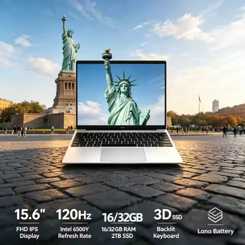 Chic 15.6" 120Hz FHD IPS Laptop Intel 6500Y 32GB Large RAM 2TB High Speed SSD Backlit Keyboard Long 