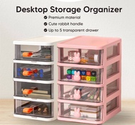 5 Tier Transparent Desktop Storage Drawer Desk Organizer Office Home Stationery Cosmetic Storage Box Laci Meja