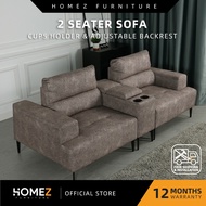 [FREE Shipping & FREE Installation] KitchenZ 2 Seater Sofa Adjustable Backrest / Cups Holder Storage
