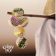 Multi-purpose bamboo and rattan gift box, gift box for fruits and candies, holiday gift basket setup