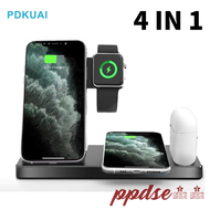 [Ppds] ที่ชาร์จแบบไร้สาย4 In 1 25W สำหรับ iPhone 14 13 12 11 X XS XR 8 IWatch แอปเปิล8 7 SE 6 AirPods Pro สถานีชาร์จไร้สายเร็ว