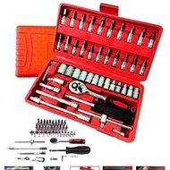 46pcs Socket Ratchet Car Motor Repair Tool Wrench Set Head Ratchet Pawl Socket Professional Tool Kit