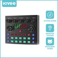 Live Soundcard Mixer Audio 4 Channel Mini USB Rekaman Langsung Kartu Suara Mendukung Mikrofon Headse