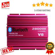 4 Channel Car Audio Power Amplifier / Car Amplifier with Bluetooth 2000Watts V8 (F8008USB)