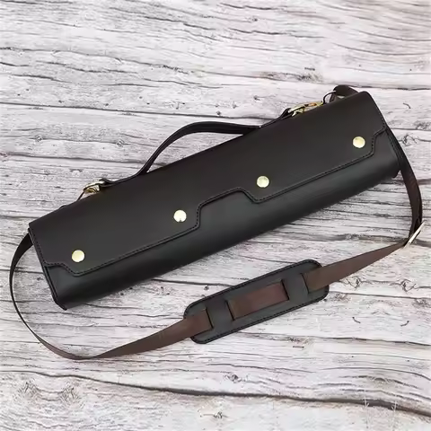 16-17 Holes Flute Storage Case PU Leather Portable Flute Bag Protective Wooden Box For Flute Musical