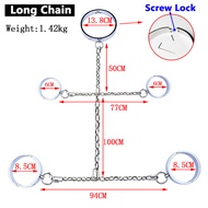 【Fashionable New Arrival】 Set Metal Wrist Ankle Cuffs With Chain Neck Collar Restraints Shackle For 