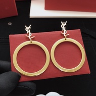 Fashion Light Luxury Earrings Glossy Round Brass Earrings 9G1Q