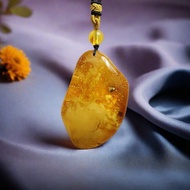 天然金絞蜜蠟掛件 隨形意象/帶金沙 收藏等級 留皮原礦質感