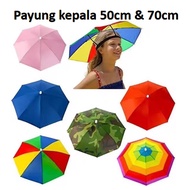 Payung Topi Kepala Pelangi & Askar /  Cap Umbrella Portable Umbrella Folding Umbrella