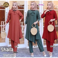 [READY STOCK MALAYSIA] 2IN1 SET BAJU SELUAR BUTANG IRONLESS TAK GOSOK  BLOUSE DRESS MUSLIMAH WOMEN PLUS FREE SIZE COTTON