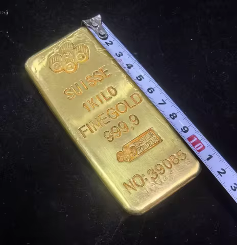 1:1 Copy Switzerland 1kilo/1000g 24k Gold Bar Bullion Replica Jewelry Store Bank Display Anti-theft 