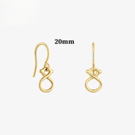 TOUS  9 Kt Gold Hook Earrings Bear Motif TOUS Infinity. Suitable For Women Birthday Gift Valentine's