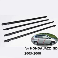 4pcs for HONDA JAZZ GD 2003 2004 2005 2006 2007 2008 Car Outside Window Moulding Weatherstrip Seal B
