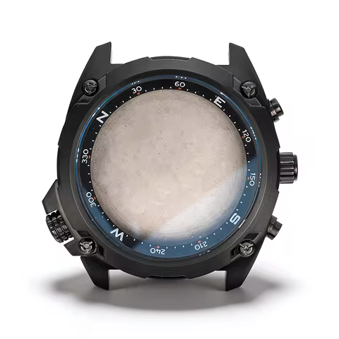 45mm PVD Black Watch Case NESW Compass Direction Bezel Fit 31.8-36.5mm Dial Chronograph For Seiko VK