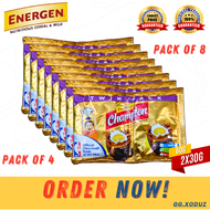 ENERGEN Champion Powdered Chocolate Malt Drink Twin Pack (Halal Certified) Beverage - 8x2x30g