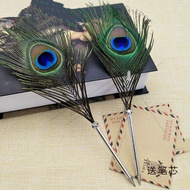 European Style Retro Feather Pen Selected Peacock Feather Craft Pen Creative Signature Pen Ballpoint